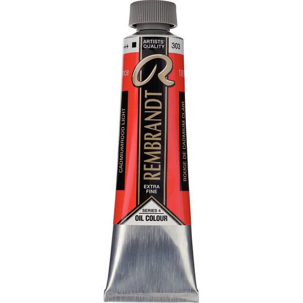 Vernice Ad Olio Rembrandt In Tubetto 40 Ml Rosso Cadmio Chiaro 303-image