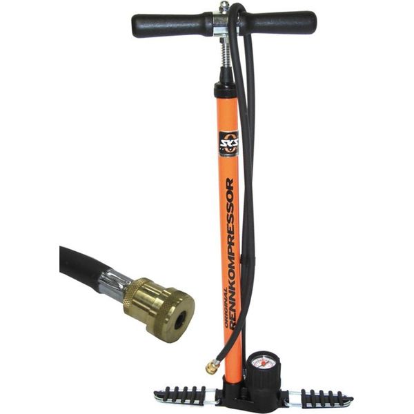 Sks 2191753784-10065 Pompa A Pavimento Da Corsa Compressore In Ottone Nipplo Raccordo Tubo Sv, Arancione/Nero-image