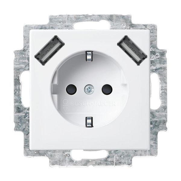 BUSCH-JAEGER Inserto Presa/Usb 20 EUCBUSB-914, Bs, Bianco Alpino-image