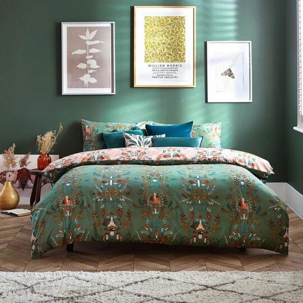 Furn - Set Di Biancheria Da Letto "Luna Wood"" RV2465 (Letto Singolo) (Verde Felce)"-image