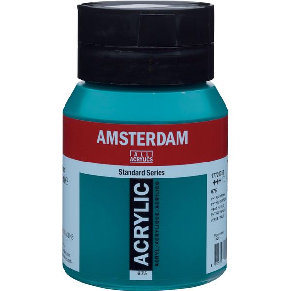 Amsterdam Serie Standard Flacone Di Vernice Acrilica 500 Ml Verde Ftalo 675-image