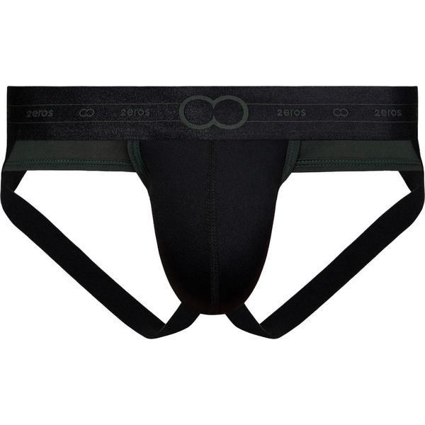 2EROS - Intimo Da Uomo Sospensorio - Aktiv Pegasus Jockstrap Black/Green - 1X Taglia L-image