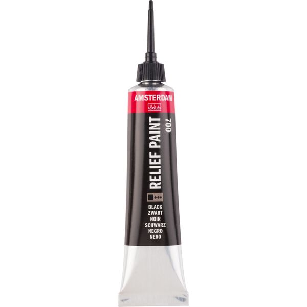 Tubo Di Vernice A Rilievo Amsterdam 20 Ml Nero 700-image