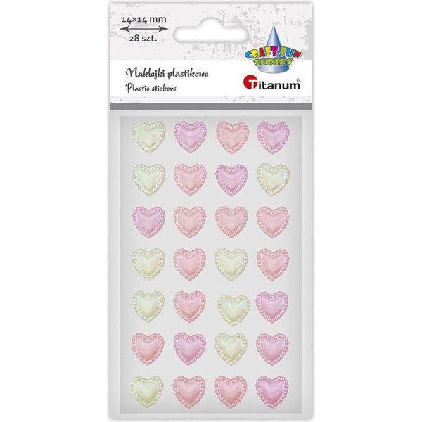 Adesivi In Plastica Cristallo Cuori 14X14Mm 28Pz Titanum-image