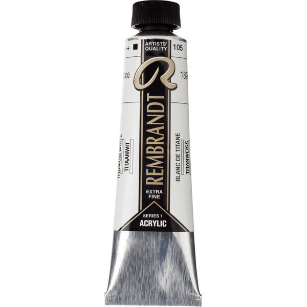 Tubo Di Colore Acrilico Rembrandt 40 Ml Bianco Titanio 105-image