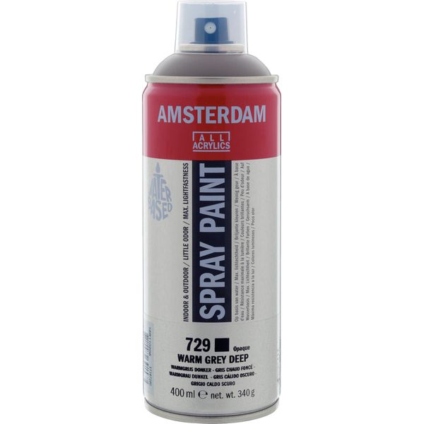 Amsterdam Vernice Spray Bomboletta Altamente Pigmentata 400 Ml Grigio Caldo Scuro 729-image
