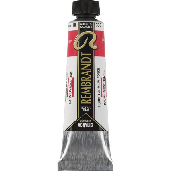 Tubo Di Colore Acrilico Rembrandt 40 Ml Rosso Cadmio Scuro 306-image