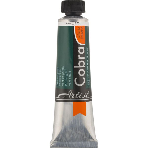 Cobra Artist Pittura Ad Olio Miscelabile Con Acqua In Tubo Da 40 Ml, Verde Ftalo 675-image