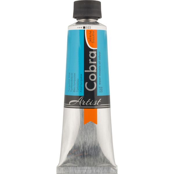Cobra Artist Pittura Ad Olio Miscelabile Con Acqua In Tubetto 150 Ml Blu Turchese 522-image