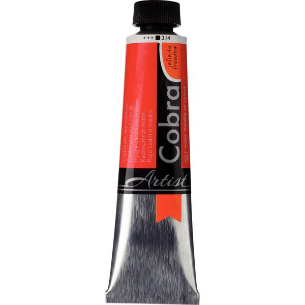 Cobra Artist Vernice Ad Olio Miscelabile Con Acqua In Tubetto 40 Ml, Rosso Cadmio, Medio 314-image