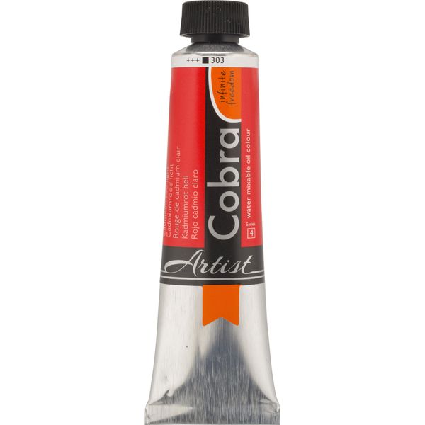 Cobra Artist Pittura Ad Olio Miscelabile Con Acqua In Tubetto 40 Ml Rosso Cadmio Chiaro 303-image