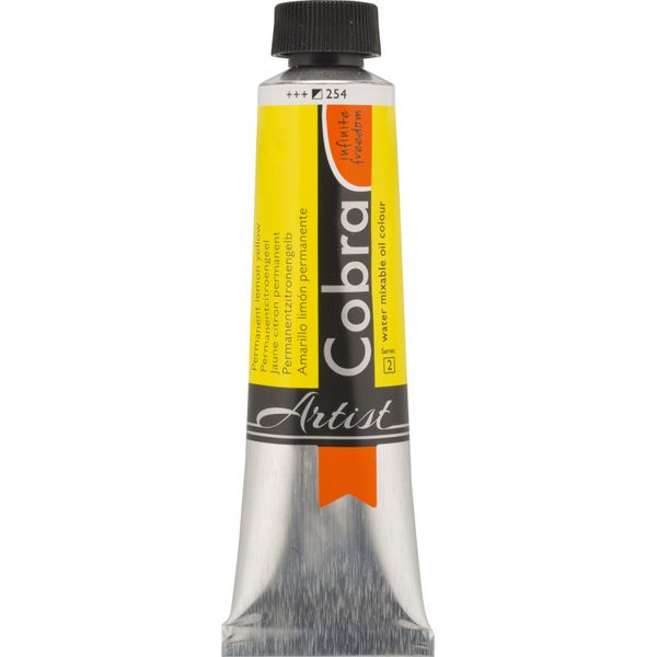 Cobra Artist Pittura Ad Olio Miscelabile Con Acqua In Tubetto 40 Ml Giallo Limone Permanente 254-image