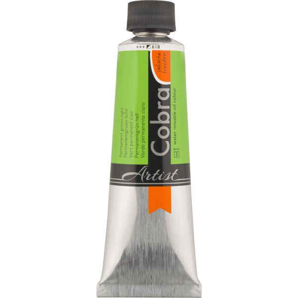 Cobra Artist Pittura Ad Olio Miscelabile Con Acqua In Tubetto 150 Ml Verde Chiaro Permanente 618-image