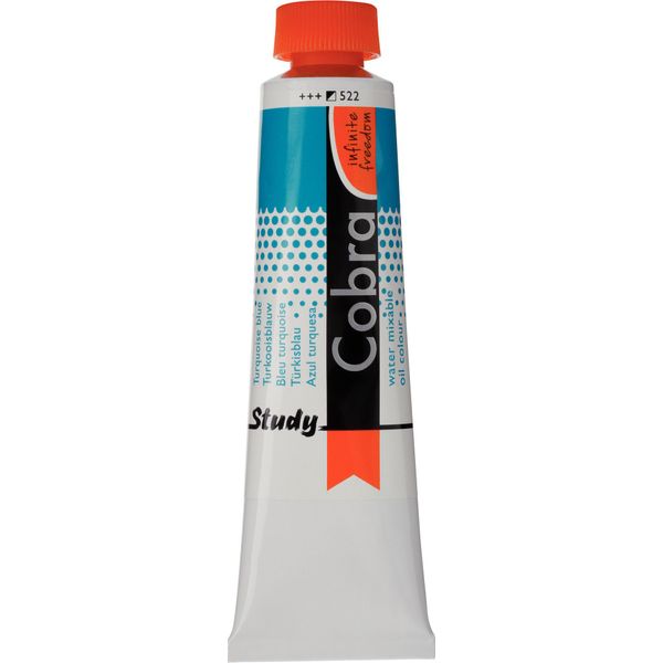 Cobra Study, Pittura Ad Olio Miscibile In Acqua, Tubetto 40 Ml Blu Turchese 522-image