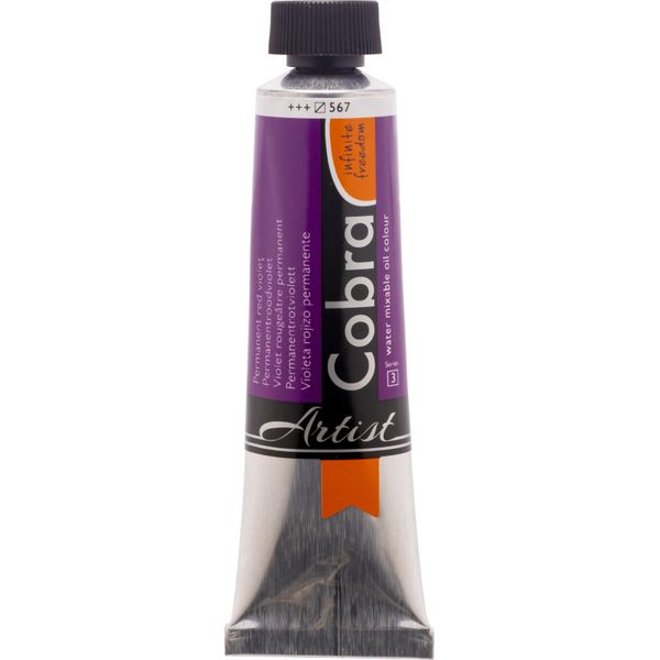 Cobra Artist Pittura Ad Olio Miscelabile Con Acqua In Tubetto 40 Ml Permanente Rosso-Viola 567-image