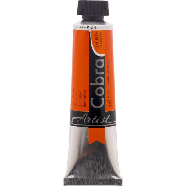 Cobra Artist Pittura Ad Olio Miscelabile Con Acqua In Tubetto Da 40 Ml Vermillion 311-image
