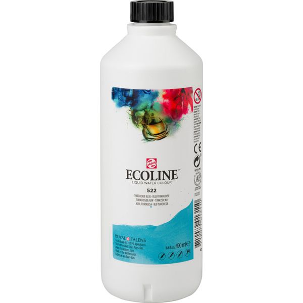 Ecoline Acquerello Liquido 490 Ml Blu Turchese 522-image