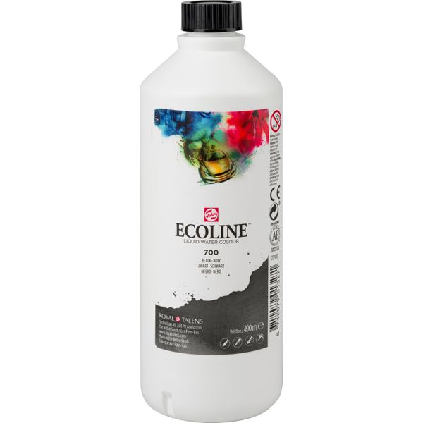 Ecoline Bottiglia Di Acquerello Liquido 490 Ml Nero 700-image