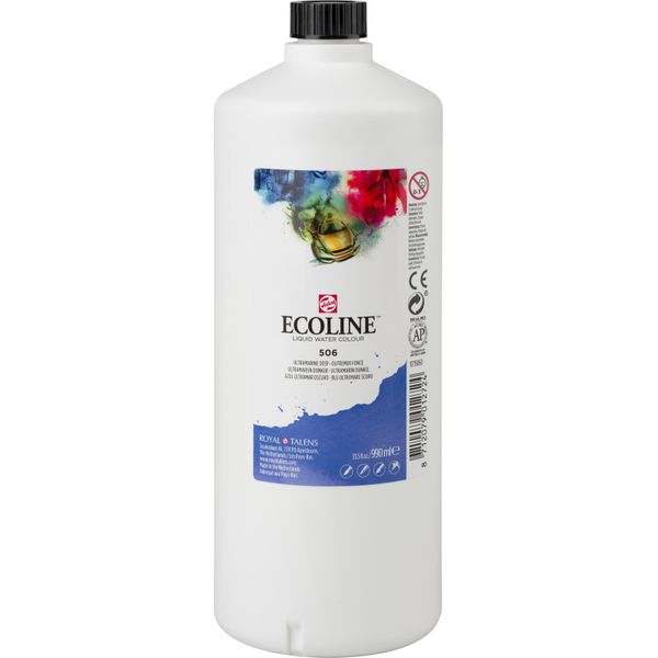 Ecoline Bottiglia Di Acquerello Liquido 990 Ml Ultramarine Dark 506-image