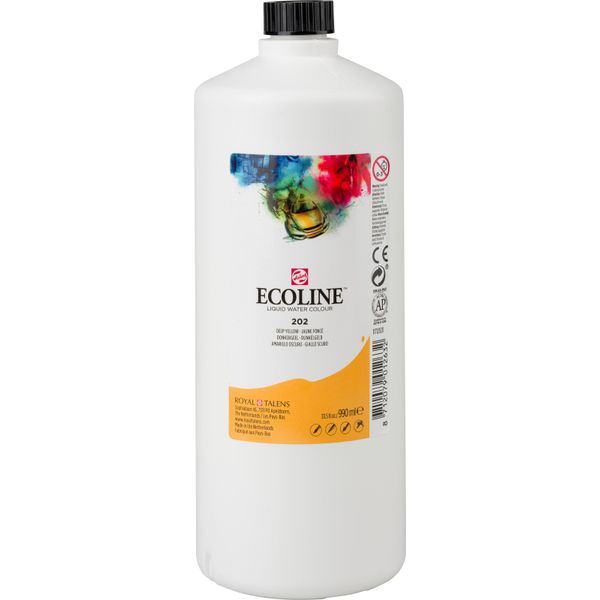 Ecoline Bottiglia Di Acquerello Liquido 990 Ml Giallo Scuro 202-image