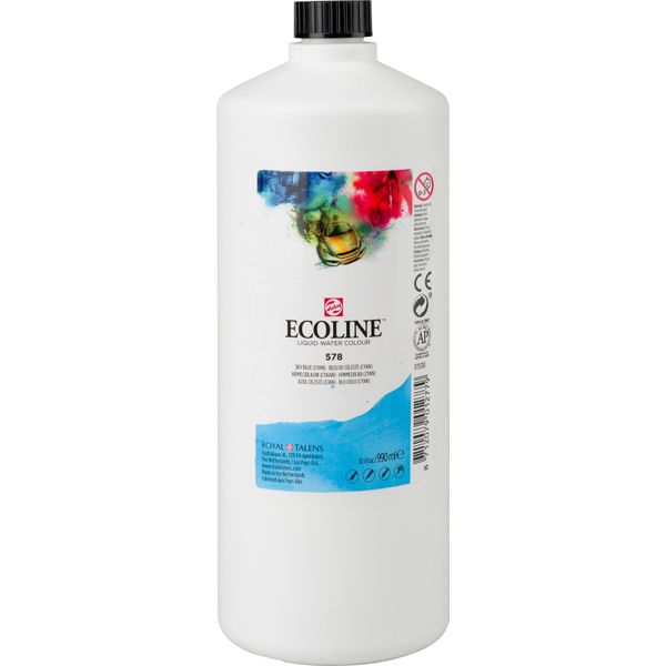 Ecoline Acquerello Liquido 990 Ml Blu Cielo (Ciano) 578-image