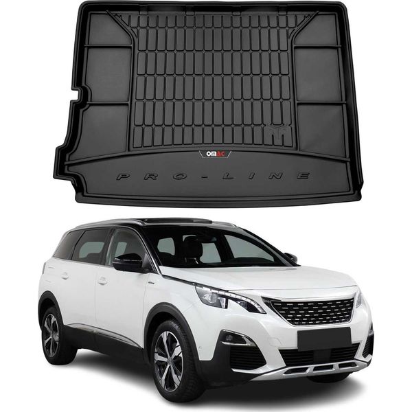 Omac Rivestimento Del Bagagliaio In Gomma Per Peugeot 5008 2017-2025 Rivestimento Del Bagagliaio In Tpe Nero-image