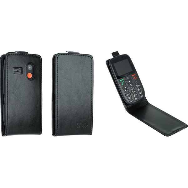 Caseroxx Custodia Protettiva Flip Cover Compatibile Con Gigaset GL395, Custodia Flip Cover Per Smartphone In Nero-image