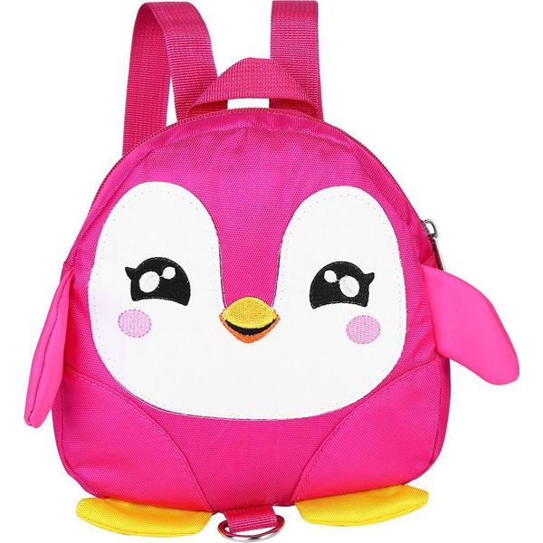 Cute Cartoon Penguin Baby Safety Belt Backpack Toddler Anti Lost Bag Schoolbag (Pink)-image