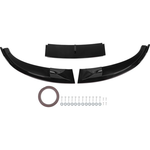 3Pcs Paraurti Anteriore Labbro Spoiler Ad Alta Resistenza Sportiva Mento Splitter Diffusore Per E60 E61 M5 2005-2010 Nero Lucido-image