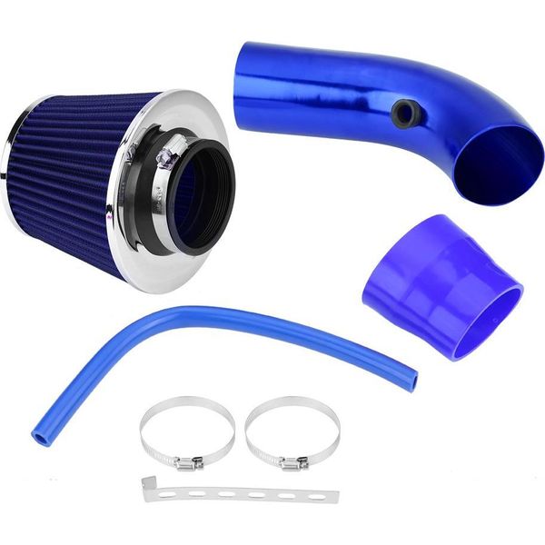 76 Mm 3 Pollici Universale Auto Aria Fredda Filtro Di Aspirazione In Alluminio Induzione Tubo Tubo Kit Blu-image