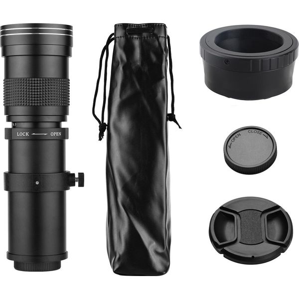 Obiettivo Mf Super-Tele-Tele-Zoom F/8,3-16 420-800 Mm Attacco T2 Con Anello Adattatore M4/3 Filettatura 1/4 Di Ricambio Per G9 GH5 Ii GX7 GX8 GX9 GX850 G90 G91 G95 G100 E-M1 E-M5 E-M10 I.-image