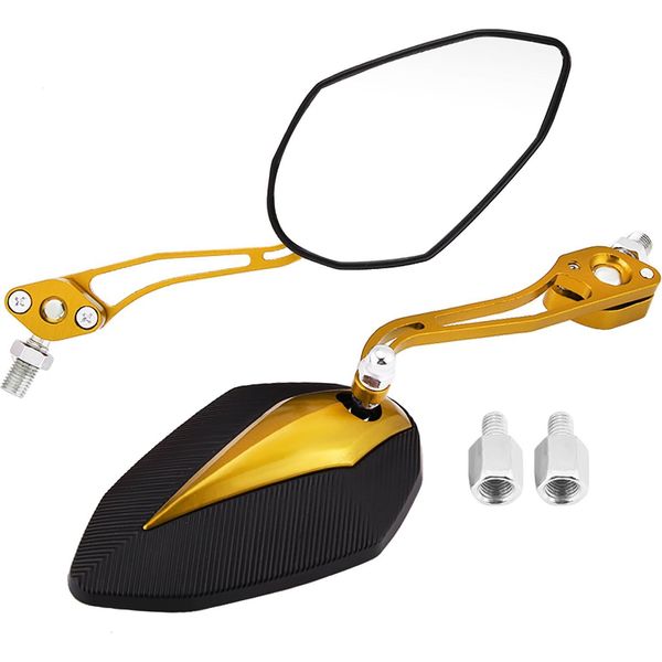 Coppia Di Specchietti Retrovisori Universali Per Moto Da 8 Mm 10 Mm Giallo-image