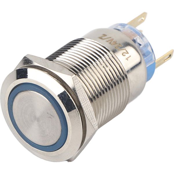 Interruttore A Pulsante Impermeabile In Acciaio Inox Da 19 Mm 12-24V, Autosigillante, Led Blu-image