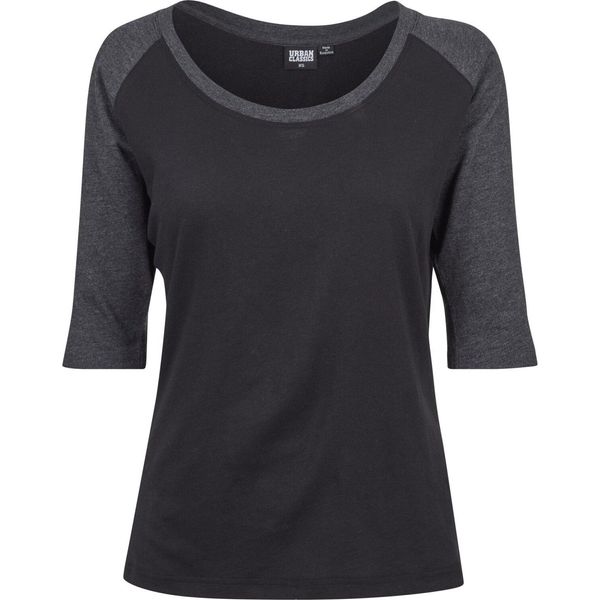 Urban Classics Donna - 3/4 Raglan Manica Lunga Schwarz - Xxl-image