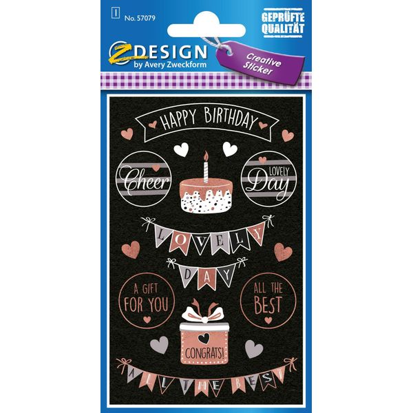 Avery Zweckform 57079 Avery Zweckform Zdesign Adesivo Regalo "Buon Compleanno"-image