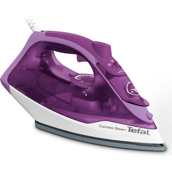 Tefal FV2836 Dry & Steam Iron Ceramic Soleplate 2400 W Purple, White-image