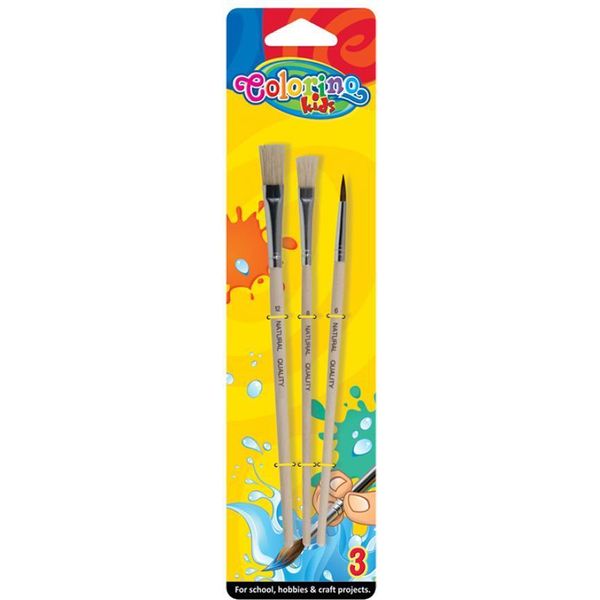 Spazzole Per La Scuola In Legno 3 Pz. 3741 Colorino-image