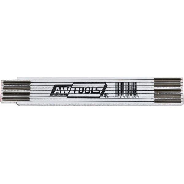 Regolo Pieghevole Per Legno Awtools, 2 M, Ideale Per Misurazioni Precise In Progetti Di Carpenteria E Costruzione, Robusto E Facile Da Usare.-image