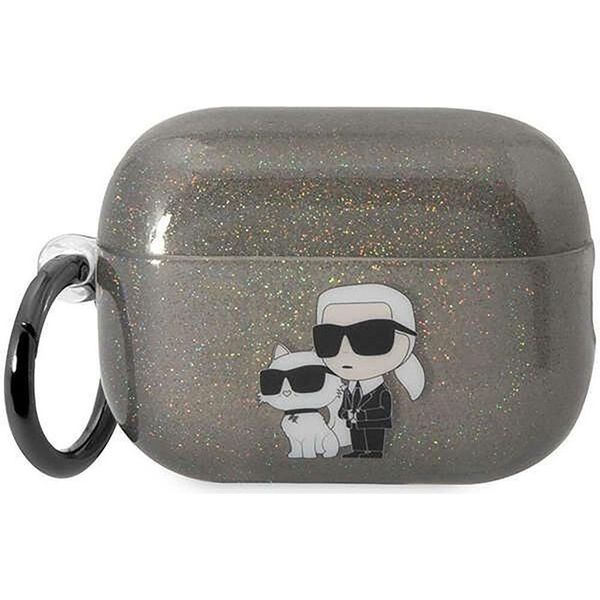 Karl Lagerfeld Klap2Hnkctgk Copertura Airpods Pro 2 (2022/2023) Czarny/Nero Glitter Karl&Choupette-image