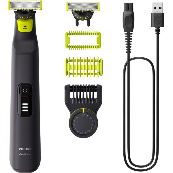 Philips QP6542/15 Oneblade Pro 360 Face+Body, Regolabarba Con 2X Lame + 1X Rifinitore + 1X Protezione Per La Pelle-image