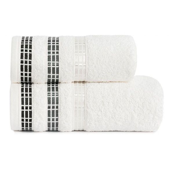 Asciugamano In Spugna Di Cotone Con Bordo Luxury 50X90 Cm, Bianco, 500 Gr Mybesthome-image