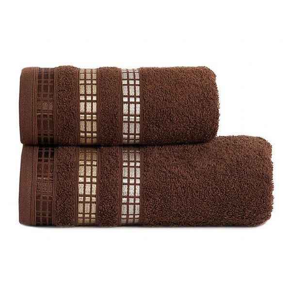 Asciugamano In Spugna Di Cotone Con Bordo Luxury 50X90 Cm, Marrone, 500 Gr Mybesthome-image