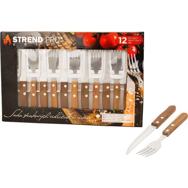 Posate Strend Pro Grill, Per Bistecche, Set Forchette E Coltelli, 12 Pezzi-image