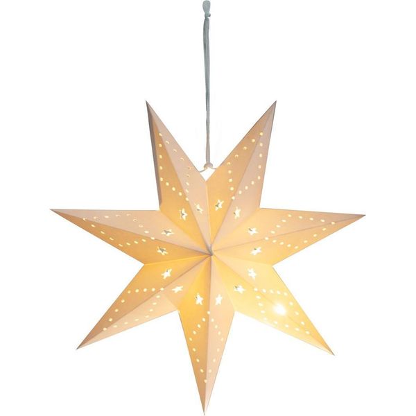 Decorazione Magichome Natale, Stella, Carta, 10 Led Bianco Caldo, 2Xaa, Illuminazione Semplice, 40 Cm-image