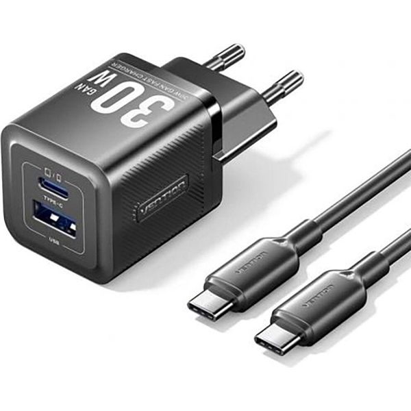 Vention Mobiliojo ĮKroviklis Sieninis Usb + LAIDAS/30W 2P TZ-FEQB0-EU-01 Vention-image
