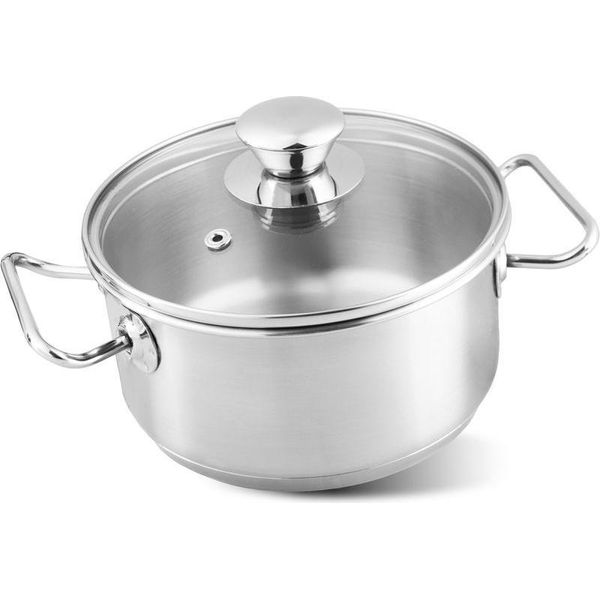 Casseruola Magichome Chloe, Pentola, 16 Cm, 1,5 Lit., Con Coperchio In Vetro, Acciaio Inox-image