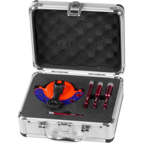 Set Di Frese Strend Pro Premium, 6-8-10-12 Mm, 1/4" Hex, Diamantate, A Tazza, Professionale, Con Dima Per Foratura"-image