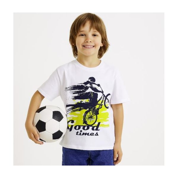 Mod Jeans | T-Shirt Per Bambini - "Good Times"" - 100 % Cotone - Misura 134, Età 9 Anni - Bianco"-image