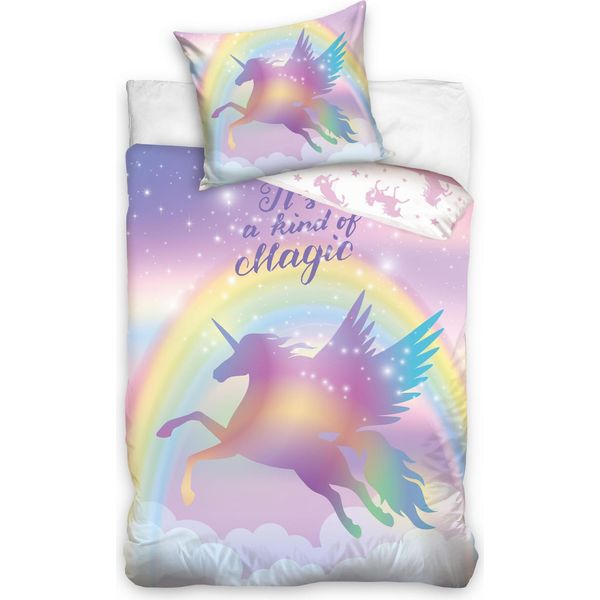 Biancheria Da Letto In Cotone 140X200 Magico Unicorno Arcobaleno-image