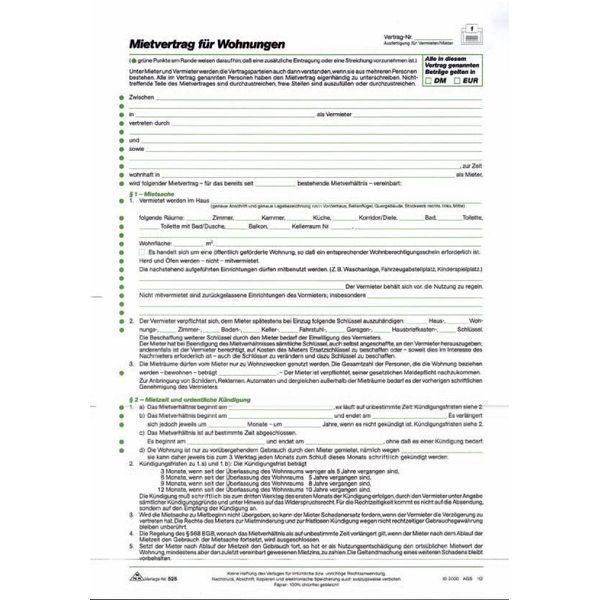 Rnk Verlag 525 Contratto Di Locazione Per Appartamenti Versione Dettagliata 6 Pagine Piegate In Din A4(S)-image